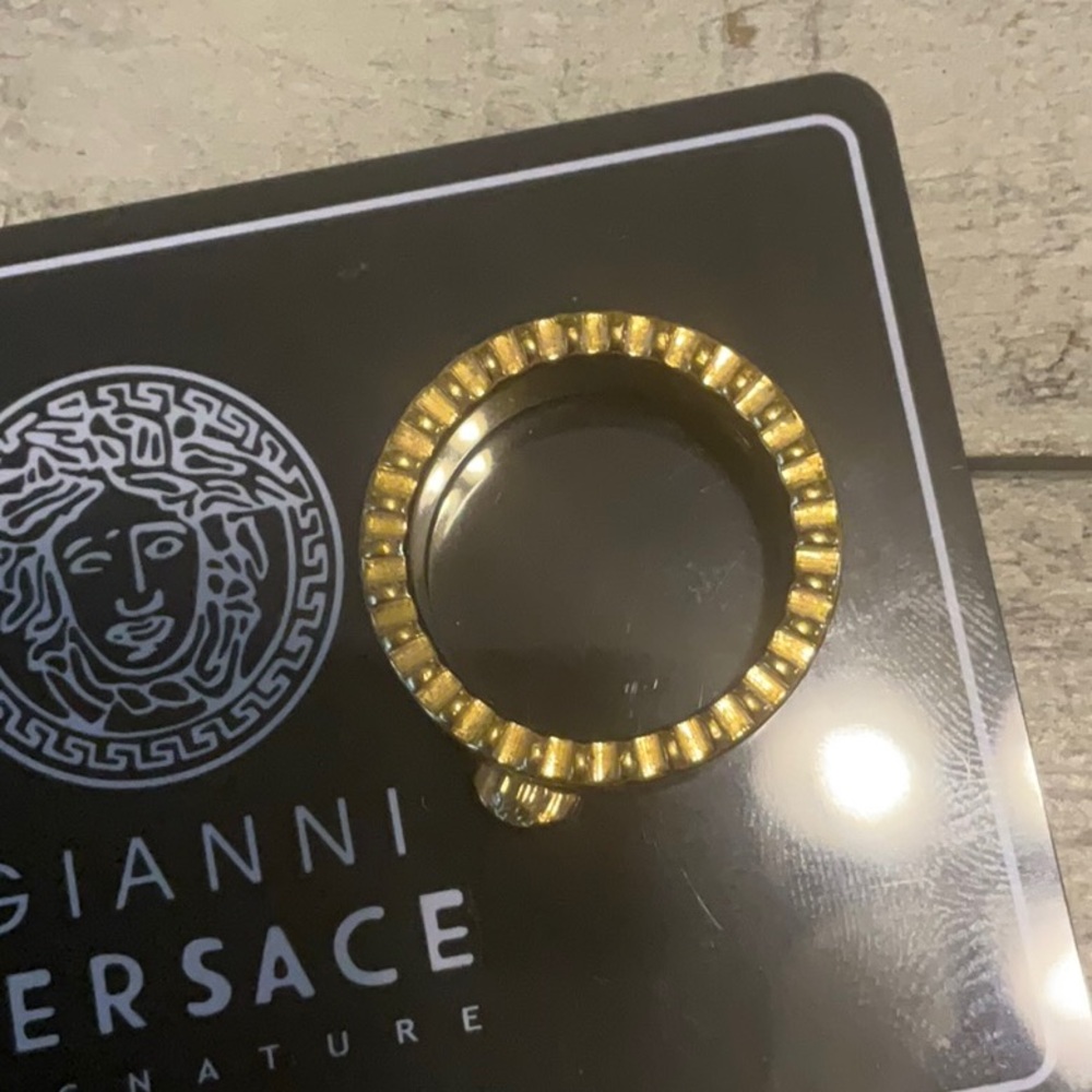 NWOT Versace Gold and Black Unisex Ring - Picture 4 of 9